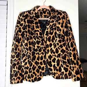 Zara Leopard Print Smoking Jacket Blazer